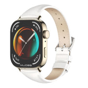 For Huawei Watch Fit3 MIJOBS Slim Genuine Leather Watch Band(White Light Gold)