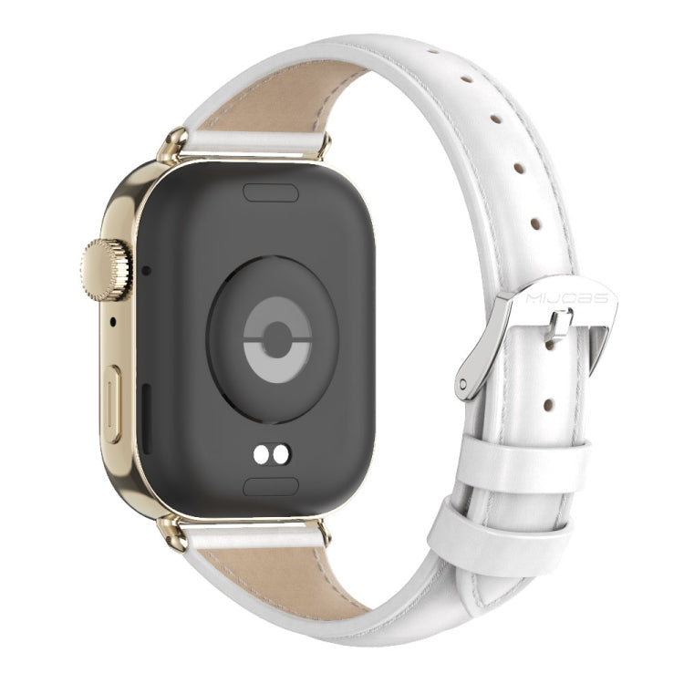 For Huawei Watch Fit3 MIJOBS Slim Genuine Leather Watch Band(White Light Gold) - free shipping - PMC TechLife - Order now!
