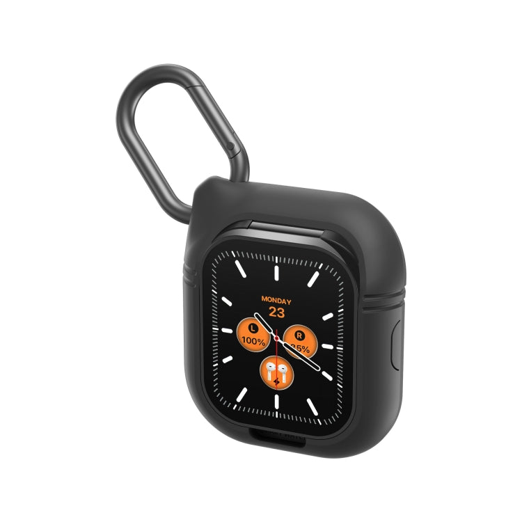 D8 Pro 2.01 inch 2 in 1 Bluetooth Earphone Silicone Strap Smart Watch, Support NFC with Cover(Black) - Smart Watches by PMC TechLife | Online Shopping South Africa | PMC TechLife | Buy Now Pay Later Mobicred