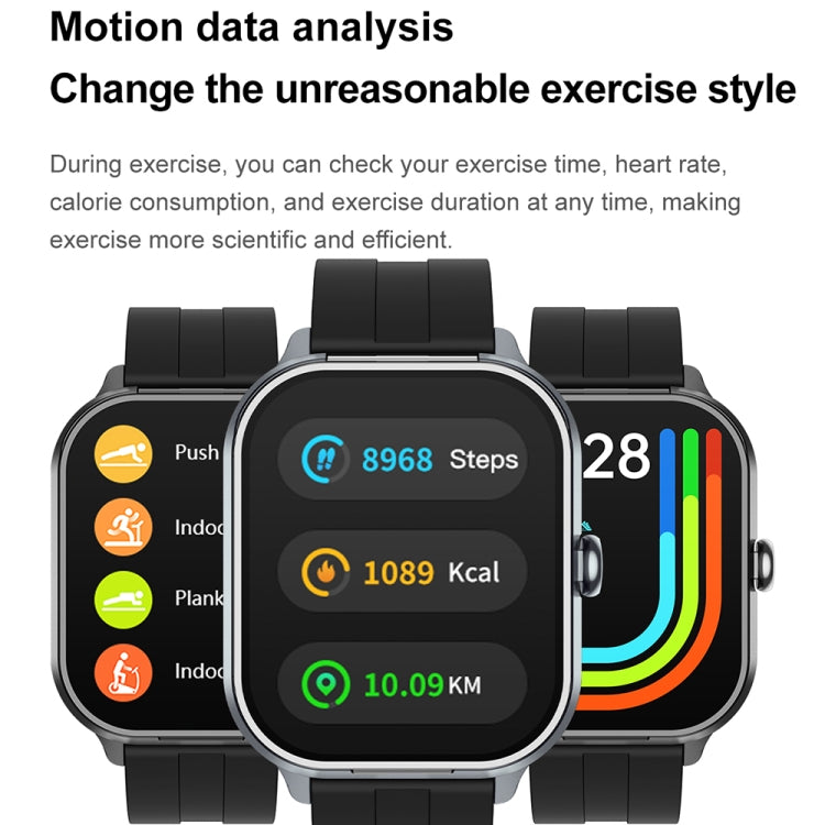 D8 Pro 2.01 inch 2 in 1 Bluetooth Earphone Silicone Strap Smart Watch, Support NFC with Cover(Space Grey) - Smart Watches by PMC TechLife | Online Shopping South Africa | PMC TechLife | Buy Now Pay Later Mobicred