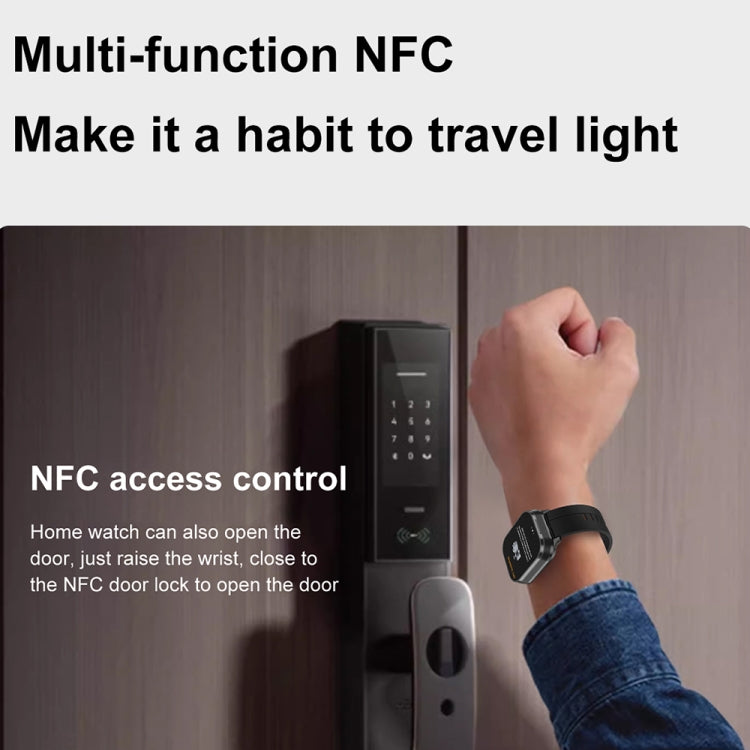 D8 Pro 2.01 inch 2 in 1 Bluetooth Earphone Silicone Strap Smart Watch, Support NFC with Cover(Black) - Smart Watches by PMC TechLife | Online Shopping South Africa | PMC TechLife | Buy Now Pay Later Mobicred