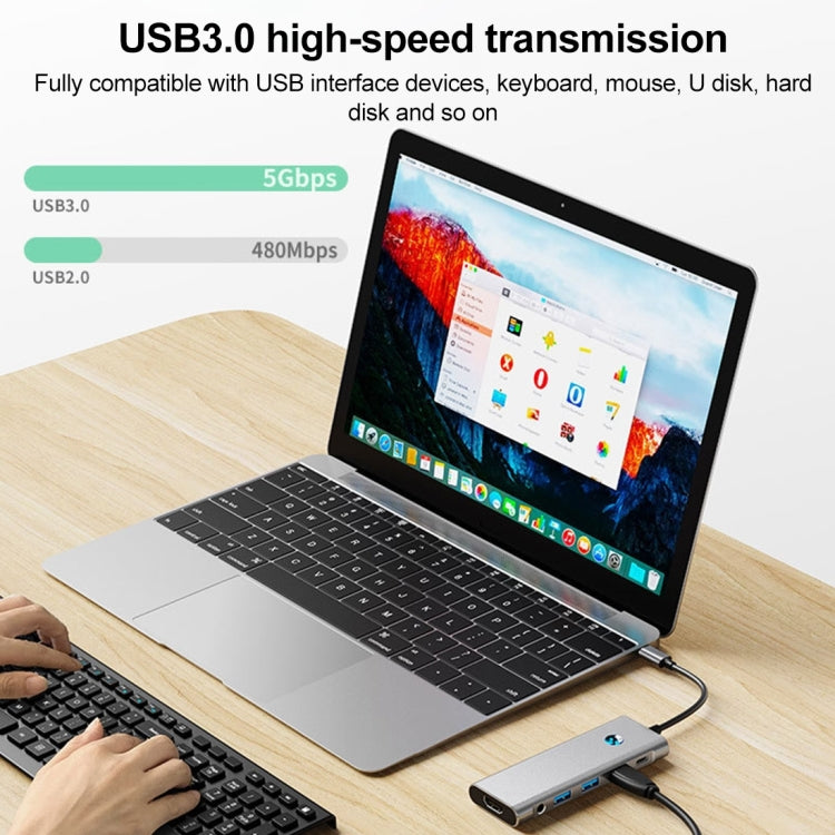 BYL-2410 9 in 1 Type-C to USB Multi-function Docking Station - USB HUB by PMC Jewellery | Online Shopping South Africa | PMC Jewellery | Buy Now Pay Later Mobicred