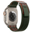 For Apple Watch Ultra 2 49mm Dual-Section Loop Nylon Watch Band(Dark Fir Green Orange) - Watch Bands by PMC TechLife | Online Shopping South Africa | PMC TechLife | Buy Now Pay Later Mobicred