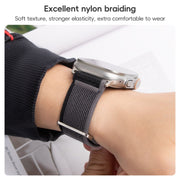 For Apple Watch Ultra 2 49mm Dual-Section Loop Nylon Watch Band(New Silty Sand)