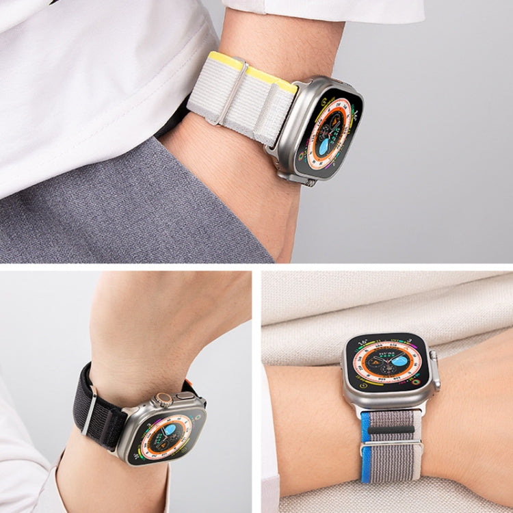 For Apple Watch Ultra 49mm Dual-Section Loop Nylon Watch Band(Bright Green Blue)