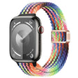 For Apple Watch SE 2023 44mm Slim Magnetic Buckle Nylon Braided Watch Band(Radiant New Rainbow) - free shipping - PMc TechLife - Order now!