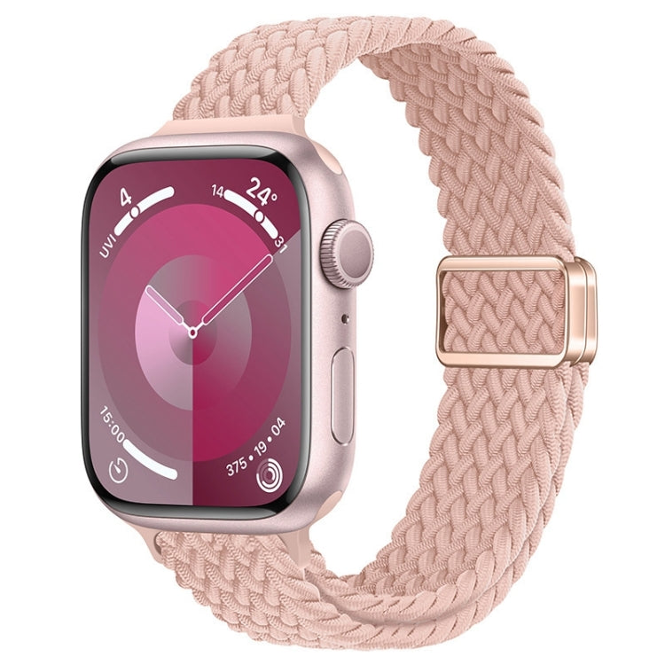 For Apple Watch SE 2023 44mm Slim Magnetic Buckle Nylon Braided Watch Band(Cream Pink Sand) - free shipping - PMc TechLife - Order now!