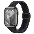 For Apple Watch Series 9 41mm Slim Magnetic Buckle Nylon Braided Watch Band(Black Grey) - free shipping - PMc TechLife - Order now!