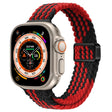 For Apple Watch Ultra 49mm Slim Magnetic Buckle Nylon Braided Watch Band(Z Pattern Black Red) - free shipping - PMC TechLife - Order now!