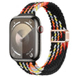 For Apple Watch Series 8 45mm Slim Magnetic Buckle Nylon Braided Watch Band(Z Pattern Black Rainbow) - free shipping - PMc TechLife - Order now!
