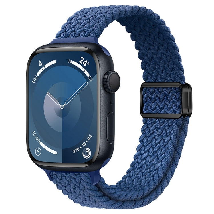 For Apple Watch SE 2022 44mm Slim Magnetic Buckle Nylon Braided Watch Band(Atlantic Blue) - free shipping - PMc TechLife - Order now!