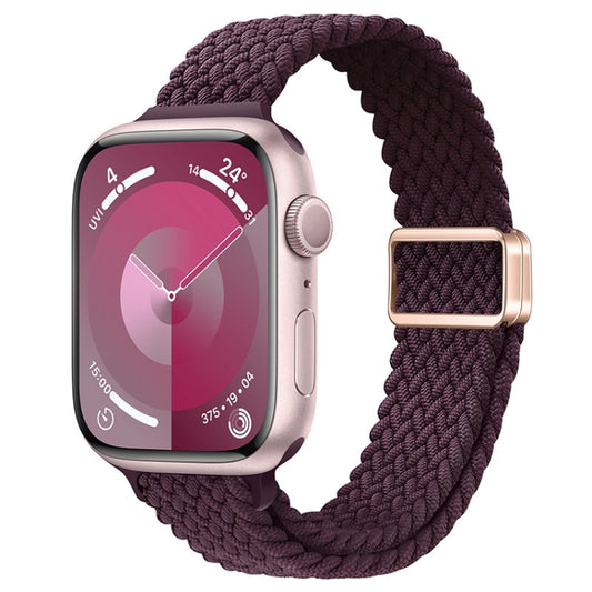 For Apple Watch Series 7 41mm Slim Magnetic Buckle Nylon Braided Watch Band(Crimson Cherry) - free shipping - PMC Jewellery - Order now!