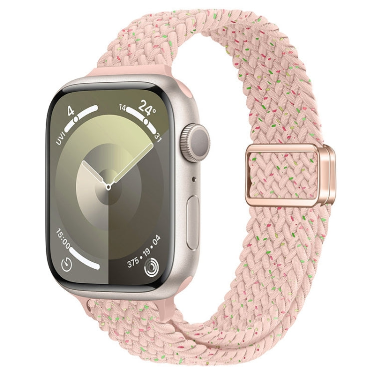 For Apple Watch Series 6 44mm Slim Magnetic Buckle Nylon Braided Watch Band(Starlight Pink) - free shipping - PMc TechLife - Order now!