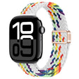 For Apple Watch Series 10 42mm Slim Magnetic Buckle Nylon Braided Watch Band(Z Pattern White Rainbow) - free shipping - PMc TechLife - Order now!