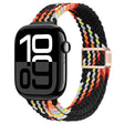 For Apple Watch Series 10 42mm Slim Magnetic Buckle Nylon Braided Watch Band(Z Pattern Black Rainbow) - free shipping - PMc TechLife - Order now!