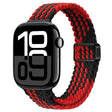 For Apple Watch Series 10 46mm Slim Magnetic Buckle Nylon Braided Watch Band(Z Pattern Black Red) - free shipping - PMc TechLife - Order now!