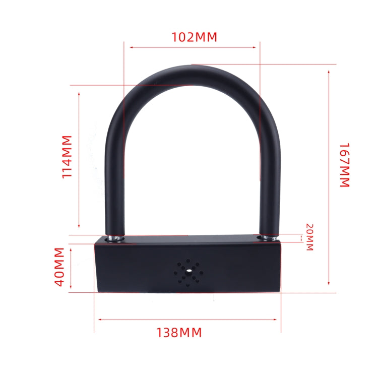 Car U-shaped Anti-theft Alarm Lock(Black) - free shipping - PMC Jewellery - Order now!