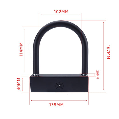 Car U-shaped Anti-theft Alarm Lock(Black) - free shipping - PMC Jewellery - Order now!