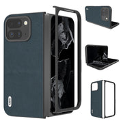 For Google Pixel 9 Pro Fold ABEEL Genuine Leather Wave Black Edge Phone Case(Green)