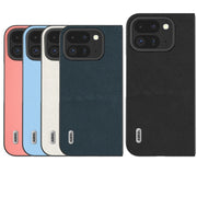 For Google Pixel 9 Pro Fold ABEEL Genuine Leather Wave Black Edge Phone Case(Blue)