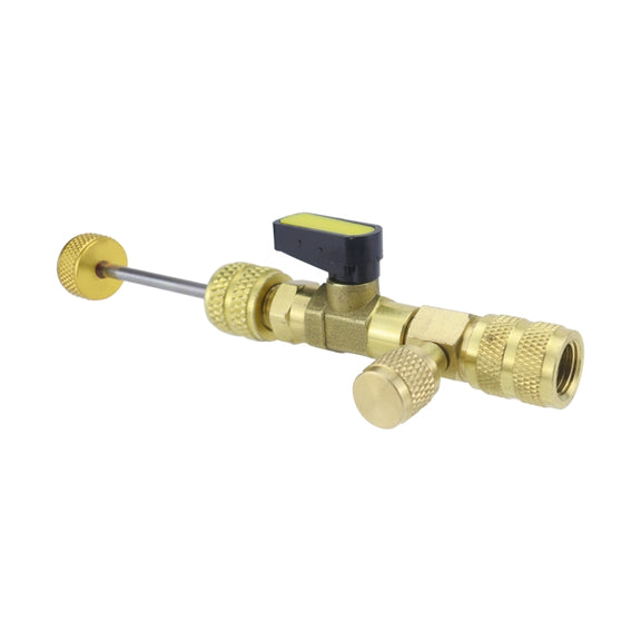 36pcs / Set T6 Air Conditioning Valve Core Remover Installer Tool with Dual Size SAE 1/4 and 5/16 Ports(Gold)
