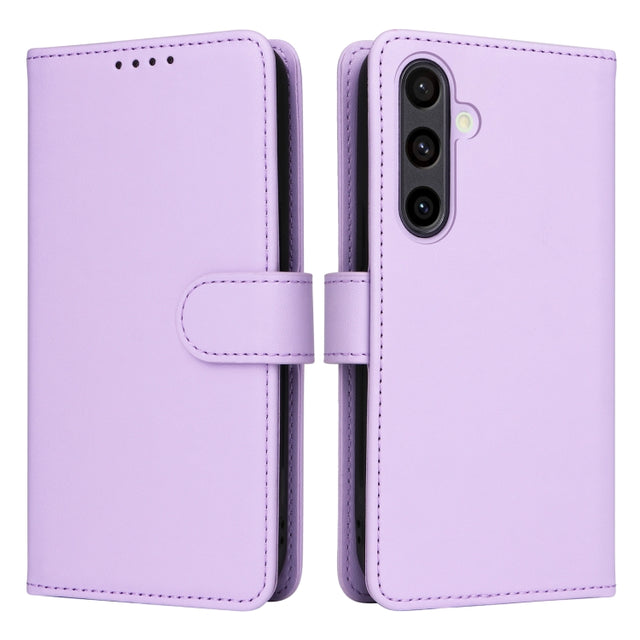 For Samsung Galaxy S24 FE 5G BETOPNICE BN-005 2 in 1 Detachable Imitate Genuine Leather Phone Case(Light Purple)