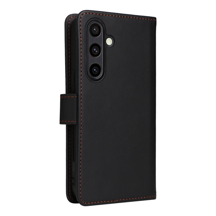 For Samsung Galaxy S24 FE 5G BETOPNICE BN-005 2 in 1 Detachable Imitate Genuine Leather Phone Case(Black)