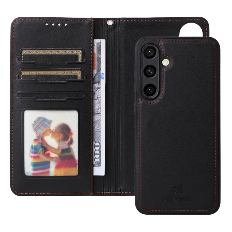 For Samsung Galaxy S24 FE 5G BETOPNICE BN-005 2 in 1 Detachable Imitate Genuine Leather Phone Case(Black)
