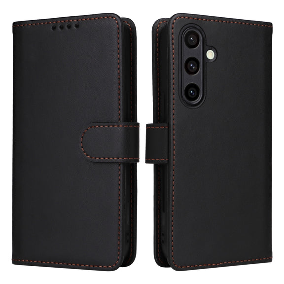 For Samsung Galaxy S24 FE 5G BETOPNICE BN-005 2 in 1 Detachable Imitate Genuine Leather Phone Case(Black)