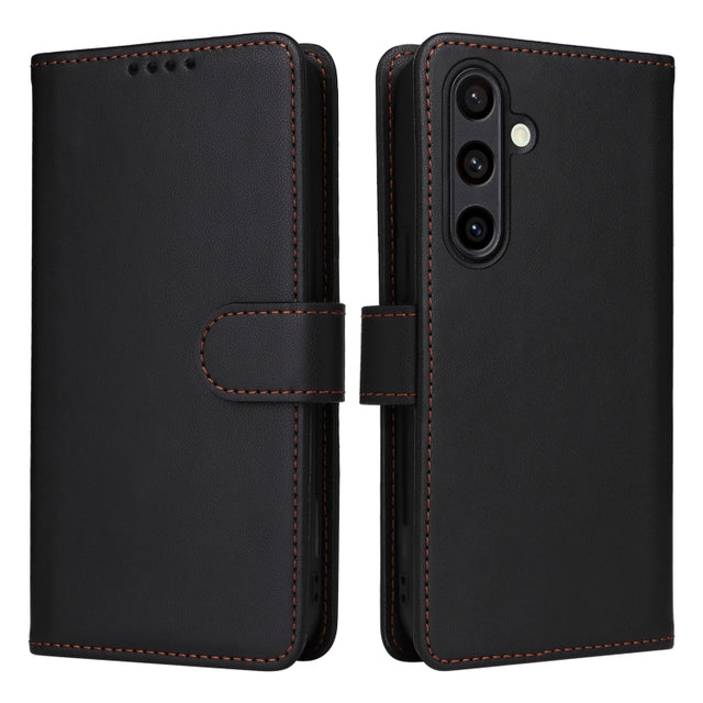 For Samsung Galaxy S24 FE 5G BETOPNICE BN-005 2 in 1 Detachable Imitate Genuine Leather Phone Case(Black)