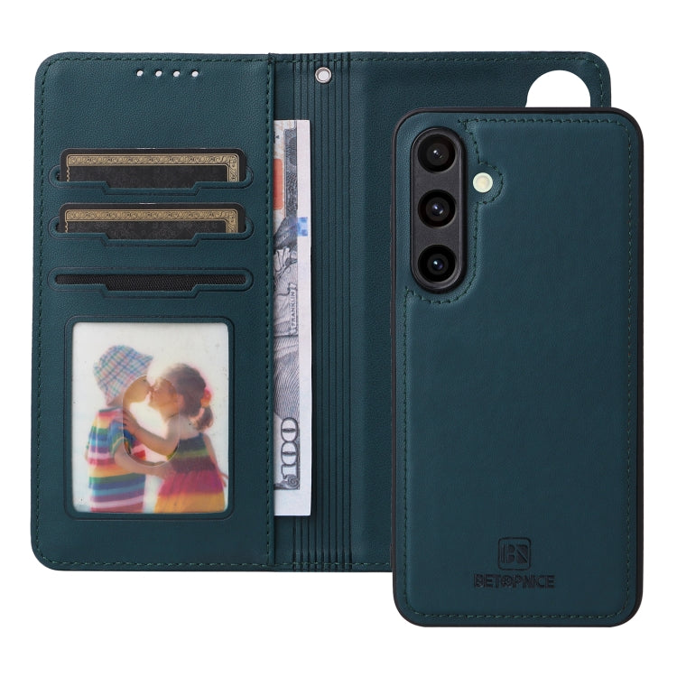 For Samsung Galaxy S24 FE 5G BETOPNICE BN-005 2 in 1 Detachable Imitate Genuine Leather Phone Case(Blue)