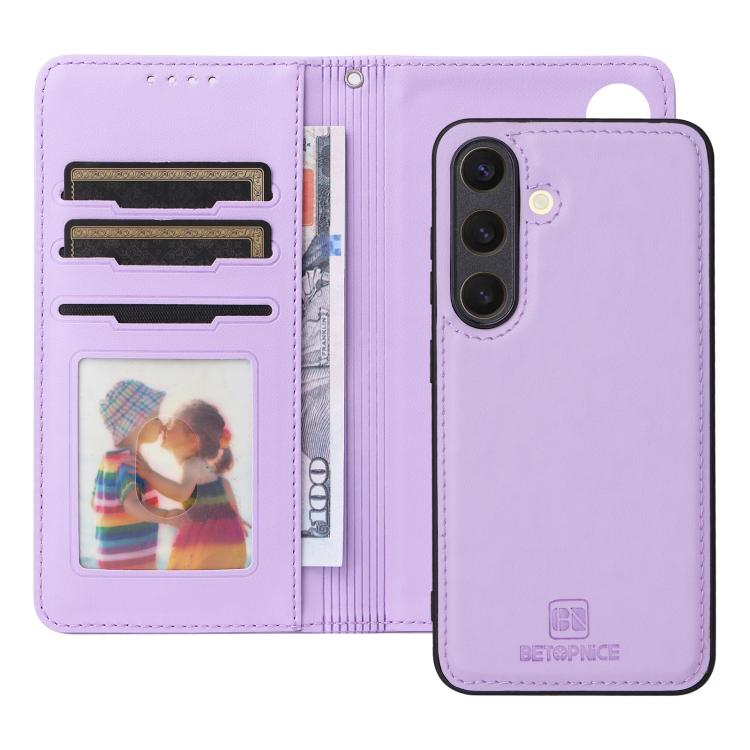 For Samsung Galaxy S25 5G BETOPNICE BN-005 2 in 1 Detachable Imitate Genuine Leather Phone Case(Light Purple) - free shipping - PMC Jewellery - Order now!