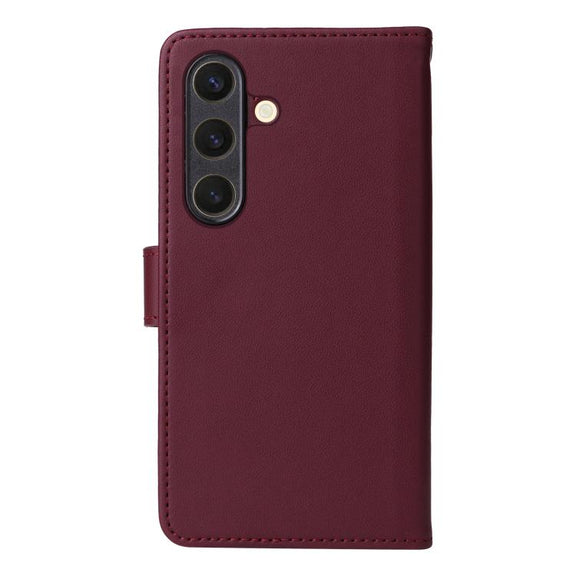For Samsung Galaxy S25 5G BETOPNICE BN-005 2 in 1 Detachable Imitate Genuine Leather Phone Case(Wine Red)