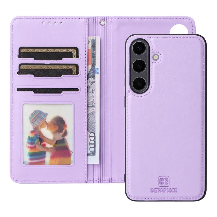 For Samsung Galaxy S25+ 5G BETOPNICE BN-005 2 in 1 Detachable Imitate Genuine Leather Phone Case(Light Purple) - free shipping - PMC Jewellery - Order now!