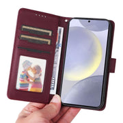 For Samsung Galaxy S25+ 5G BETOPNICE BN-005 2 in 1 Detachable Imitate Genuine Leather Phone Case(Wine Red)