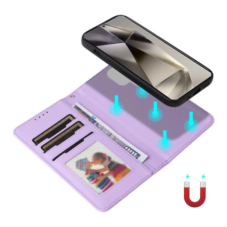For Samsung Galaxy S25 Ultra 5G BETOPNICE BN-005 2 in 1 Detachable Imitate Genuine Leather Phone Case(Light Purple)