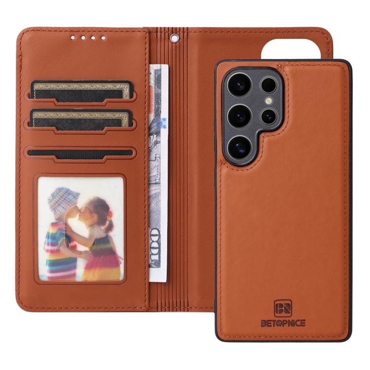 For Samsung Galaxy S25 Ultra 5G BETOPNICE BN-005 2 in 1 Detachable Imitate Genuine Leather Phone Case(Brown) - Galaxy S25 Ultra 5G Cases by BETOPNICE | Online Shopping South Africa | PMC Jewellery | Buy Now Pay Later Mobicred