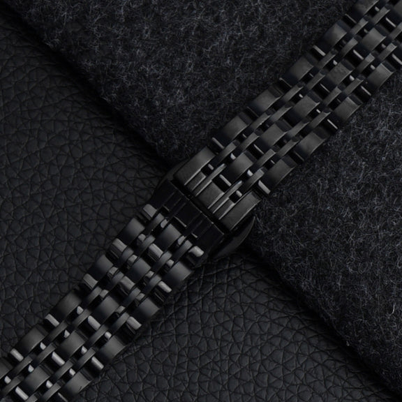 For Garmin Lily 2 Seven-beads 14mm Stainless Steel Watch Band(Black)