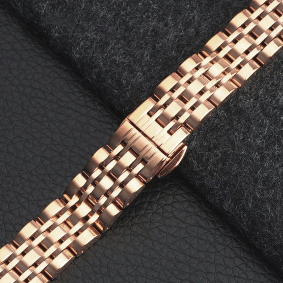 For Garmin Lily 2 Seven-beads 14mm Stainless Steel Watch Band(Rose Gold)