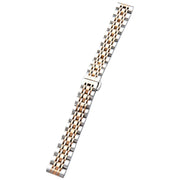 For Garmin Lily 2 Seven-beads 14mm Stainless Steel Watch Band(Silver Rose Gold)