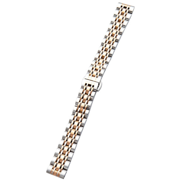 For Garmin Lily 2 Seven-beads 14mm Stainless Steel Watch Band(Silver Rose Gold)