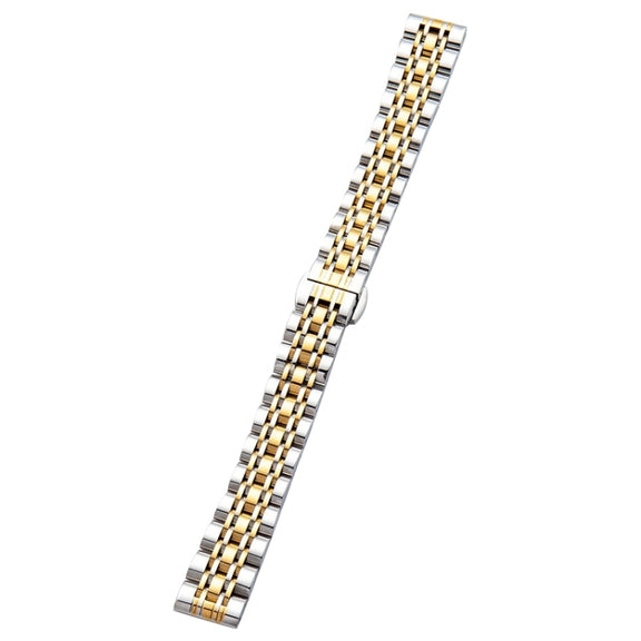 For Garmin Lily 2 Seven-beads 14mm Stainless Steel Watch Band(Silver Gold)