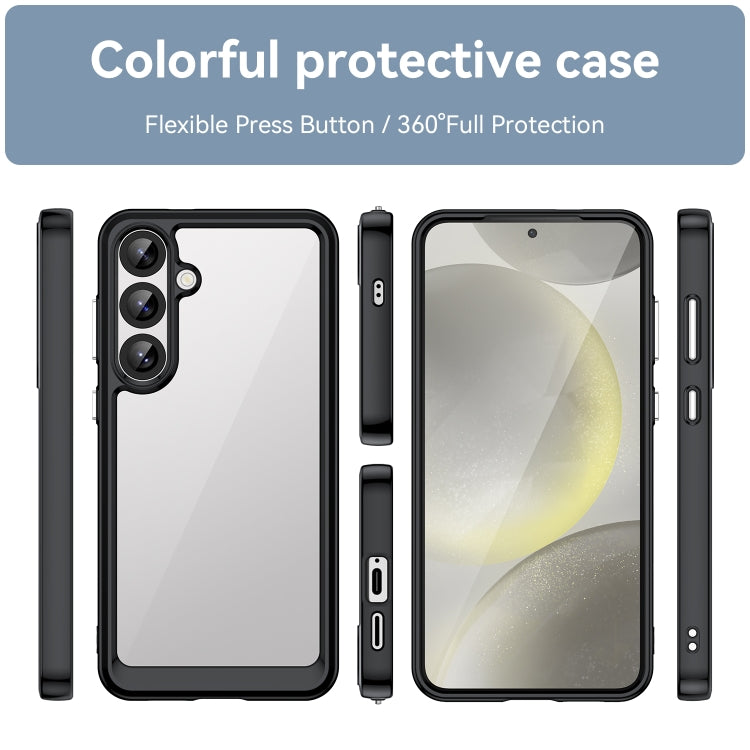 For Samsung Galaxy S25+ 5G Colorful Series Acrylic Hybrid TPU Phone Case(Black) - Galaxy S25+ 5G Cases by PMC Jewellery | Online Shopping South Africa | PMC Jewellery | Buy Now Pay Later Mobicred