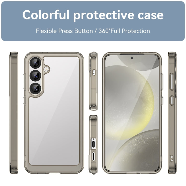 For Samsung Galaxy S25+ 5G Colorful Series Acrylic Hybrid TPU Phone Case(Transparent Grey)