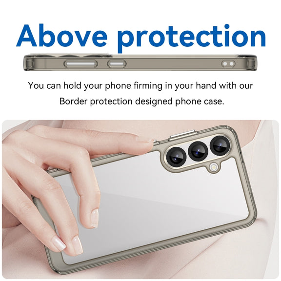 For Samsung Galaxy S25+ 5G Colorful Series Acrylic Hybrid TPU Phone Case(Transparent Grey)