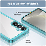 For Samsung Galaxy S25+ 5G Colorful Series Acrylic Hybrid TPU Phone Case(Transparent Blue)