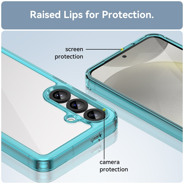 For Samsung Galaxy S25+ 5G Colorful Series Acrylic Hybrid TPU Phone Case(Transparent Blue)