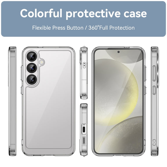 For Samsung Galaxy S25+ 5G Colorful Series Acrylic Hybrid TPU Phone Case(Transparent)