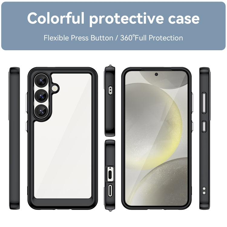 For Samsung Galaxy S25 5G Colorful Series Acrylic Hybrid TPU Phone Case(Black) - Galaxy S25 5G Cases by PMC Jewellery | Online Shopping South Africa | PMC Jewellery | Buy Now Pay Later Mobicred