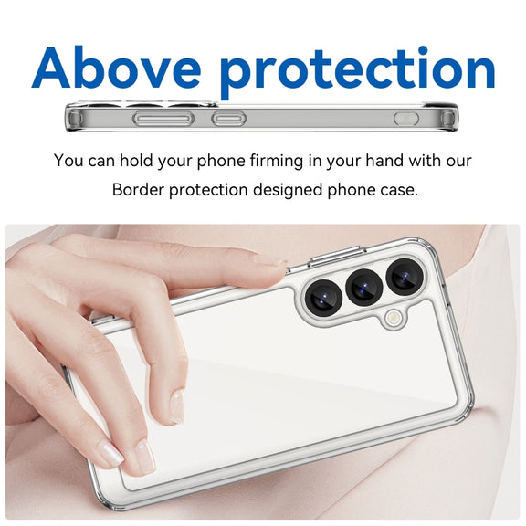 For Samsung Galaxy S25 5G Colorful Series Acrylic Hybrid TPU Phone Case(Transparent)